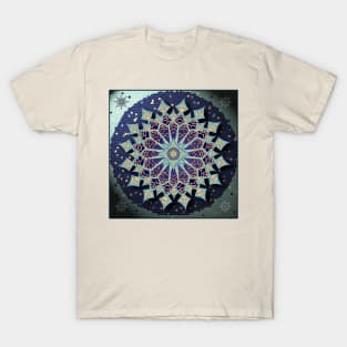 Mosaic Mandala in Blue T Shirt T-Shirt